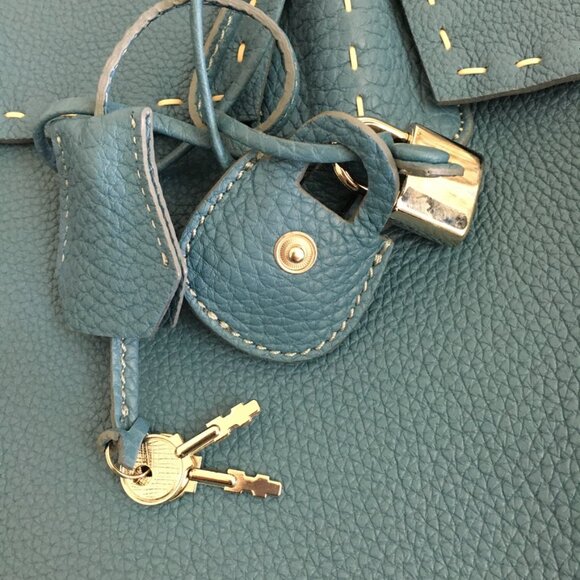 NWT Nagatani Made in Japan Large Tote w/Dust bag Blue Leather - Picture 15 of 16